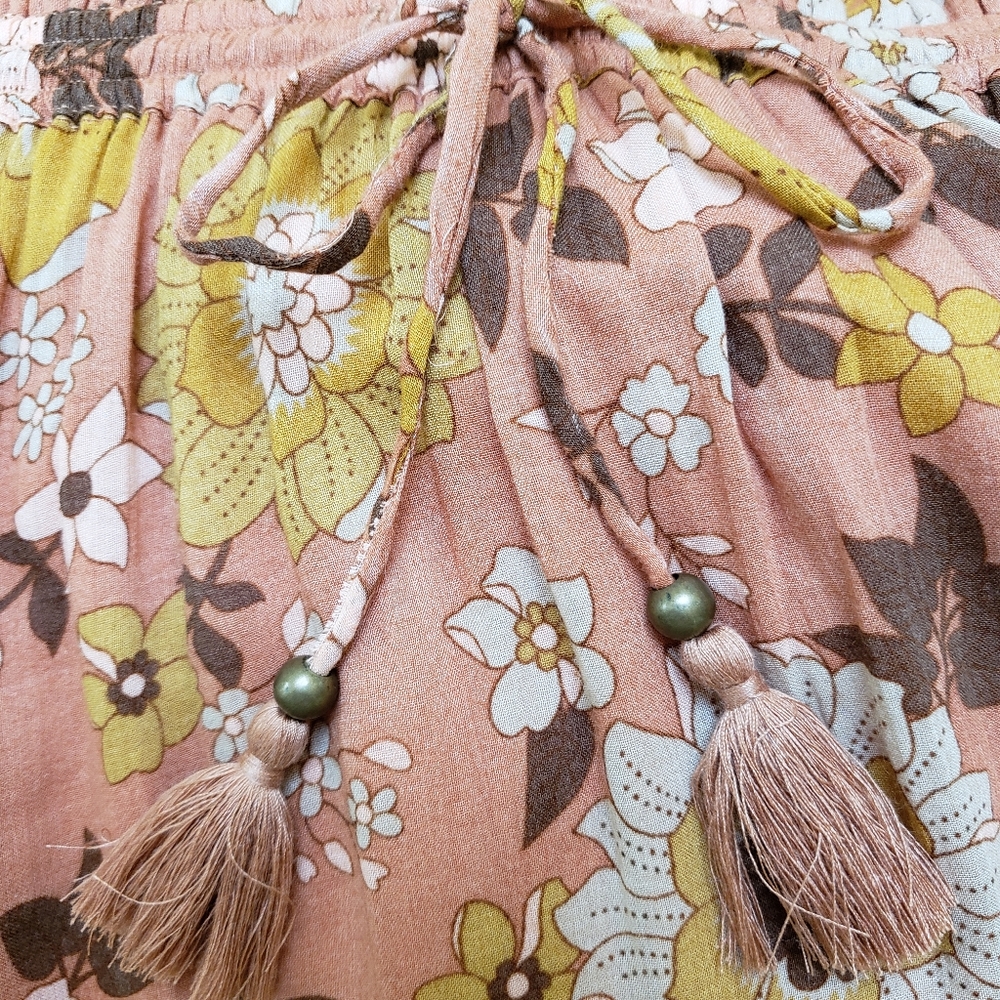 Spell & The Gypsy Buttercup Sunrise Maxi Dress L Floral Bell Sleeve Button Down - Picture 9 of 11